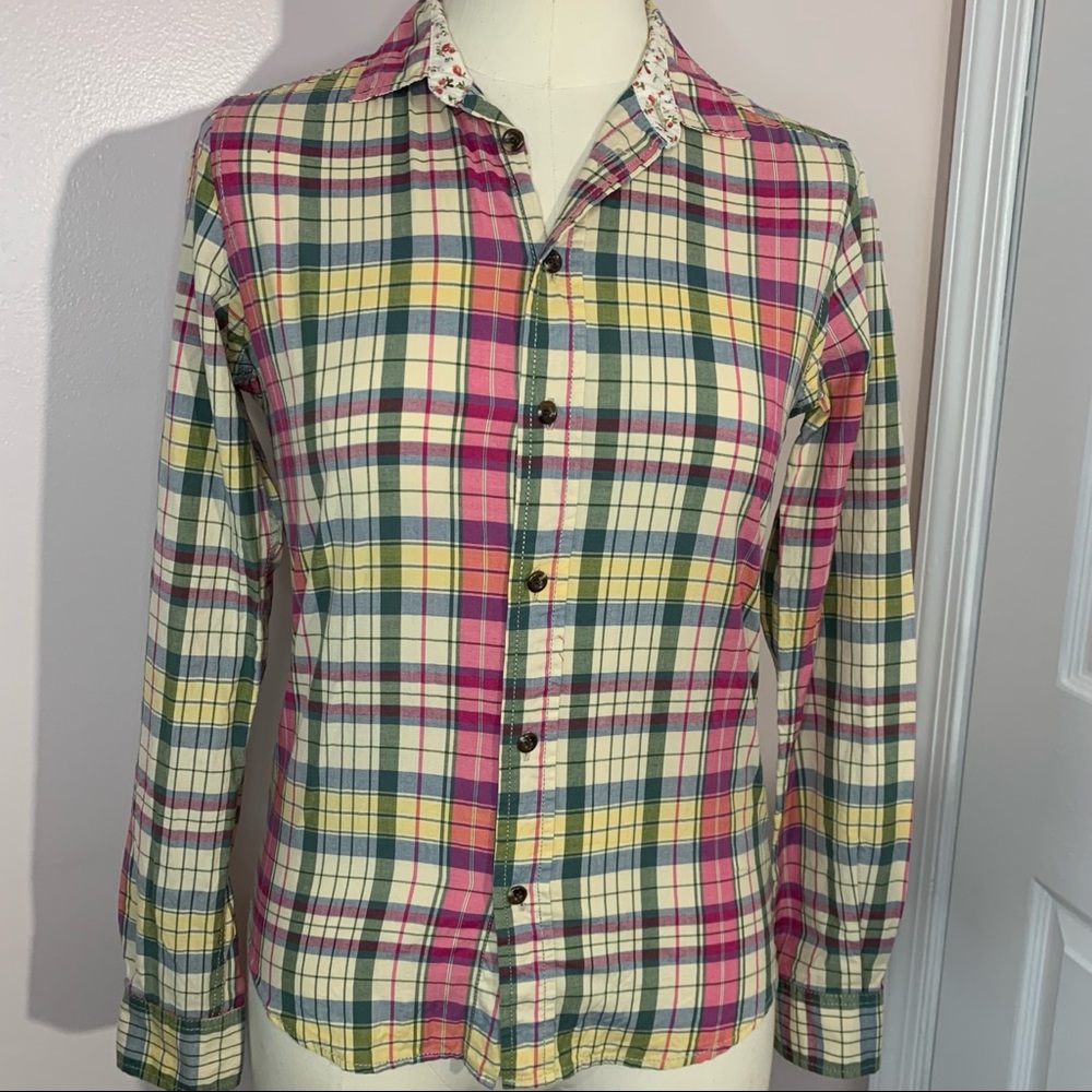 JACHS Girlfriend pretty plaid button-down